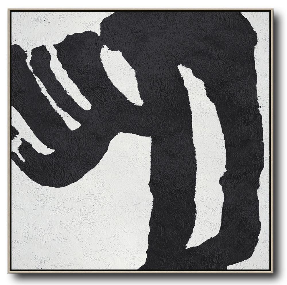 Minimal Black and White Painting #MN115A - Click Image to Close